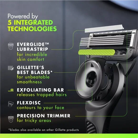 Gillette Labs Exfoliating Bar Razor with 2 Blade Refills & Magnetic Stand - Picture 3 of 7